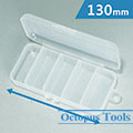 Plastic Compartment Box 5 Grids, Hanging Hole, 5.1x2.4x1.1 inch