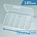 Plastic Compartment Box 5 Grids, Hanging Hole, 7.0x3.7x1.1 inch