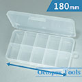 Plastic Compartment Box 10 Grids, Hanging Hole, 7.0x3.7x1.1 inch