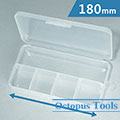 Plastic Compartment Box 5 Grids, 1 Big 4 Small, Hanging Hole, 7.0x3.7x1.1 inch