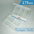 Plastic Compartment Box 2 Layers, 1 Tray, Adjustable Dividers, Hanging Hole, 6.9x5.1x2.6 inch