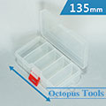 Plastic Compartment Box 5 Grids, Hanging Hole, 5.3x3x1.6 inch