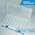 Plastic Compartment Box 8 Grids Same Size, Hanging Hole, 11.8x6.1x1.2 inch