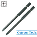 Bits for Rechargeable, Electric (Air) Drivers, Philips #2 x 100mm 6.35 hex shank (2pcs/pack)