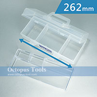 Plastic Compartment Box 2 Layers, 1 Tray, Adjustable Dividers, Handle, 10.3x4.3x3.5 inch