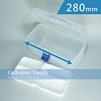 Plastic Compartment Box 2 Layers, 1 Tray, Handle, 11x5.9x5.1 inch