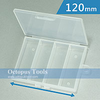 Plastic Compartment Box 4 Grids, Hanging Hole, 4.7x3.5x0.8 inch