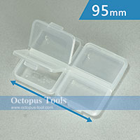 Plastic Compartment Box 4 Grids, 4 Lids, 3.8x2.6x0.7 inch