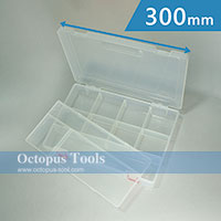 Plastic Compartment Box 2 Layers, 1 Tray, Adjustable Dividers, Hanging Hole, 11.8x8.5x2.4 inch