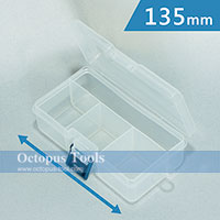 Plastic Compartment Box 4 Grids, Hanging Hole, 5.3x3x1.6 inch