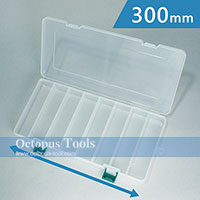 Plastic Compartment Box 8 Grids Same Size, Hanging Hole, 11.8x6.1x1.2 inch