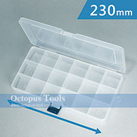 Plastic Compartment Box 18 Grids, Hanging Hole, 9.1x4.7x1.2 inch