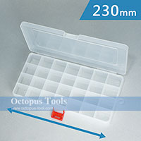 Plastic Compartment Box 28 Grids, Hanging Hole, 9.1x4.7x1.2 inch