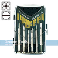 6-Piece Screwdriver Set for Watch Repair Slotted Philips w/ Case