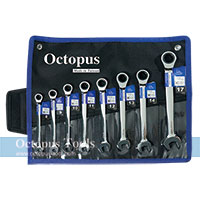 Octopus 8-Piece Ratcheting Combination Wrench Spanner Set