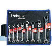 Octopus 8-Piece Flex-Head Ratcheting Combination Wrench Spanner Set