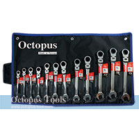 Octopus 12-Piece Flex-Head Ratcheting Combination Wrench Spanner Set