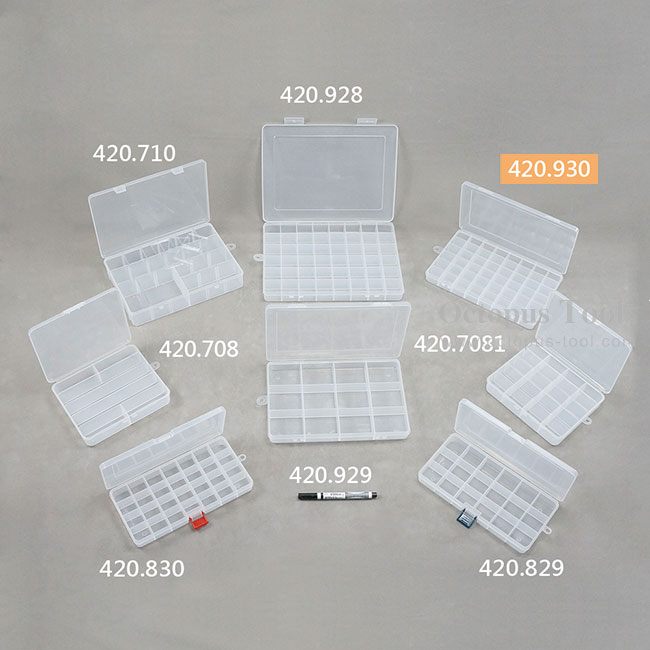 Plastic Compartment Box 48 Grids, Hanging Hole, 10.2x6.9x1.2 inch