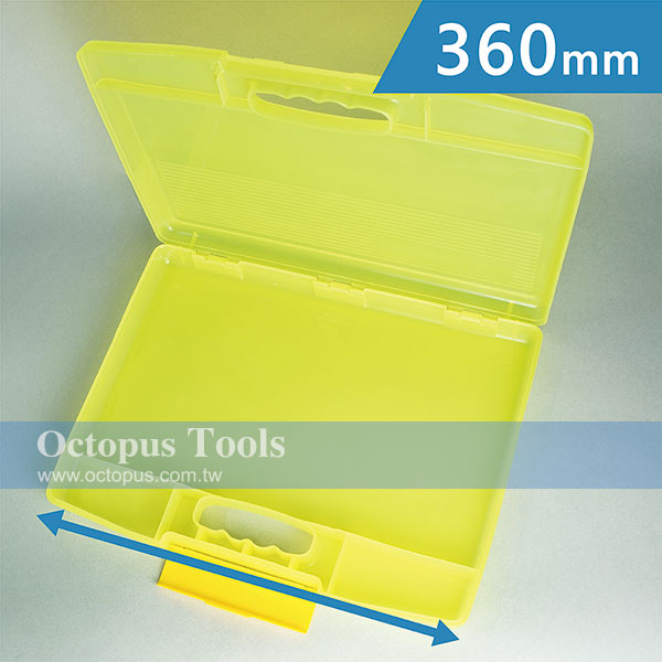 Plastic Compartment Box 1 Grid, Handle, 14.2x10.8x1.8 inch
