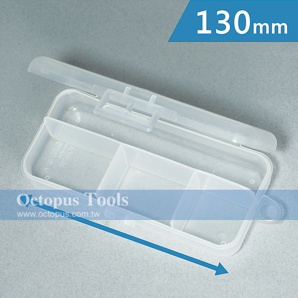 Plastic Compartment Box 4 Grids, Hanging Hole, 5.1x2.4x1.1 inch