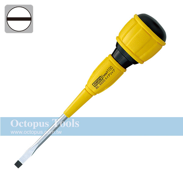 High-Grip Screwdriver Slotted 6.0x100mm No.6600 SUNFLAG