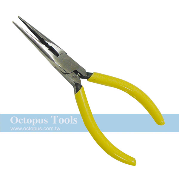 Long Nose Pliers Serrated with Cutter 5 1/2
